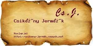 Csikány Jermák névjegykártya